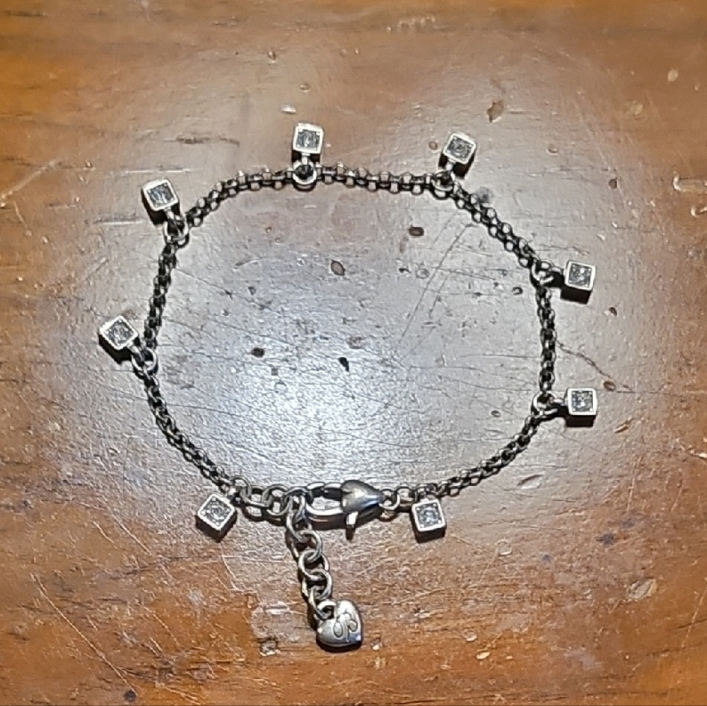 Brighton Silver Chain-Link Bracelet with Charm